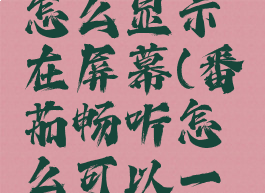 番茄畅听怎么显示在屏幕(番茄畅听怎么可以一直听)