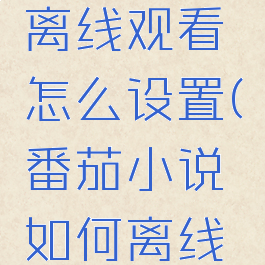 番茄小说离线观看怎么设置(番茄小说如何离线看)