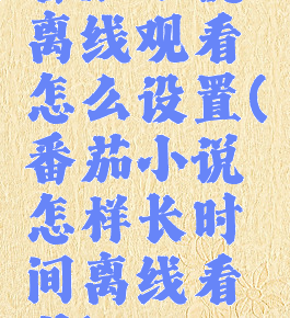 番茄小说离线观看怎么设置(番茄小说怎样长时间离线看书)