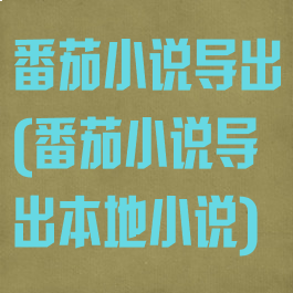 番茄小说导出(番茄小说导出本地小说)