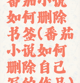 番茄小说如何删除书签(番茄小说如何删除自己写的作品)