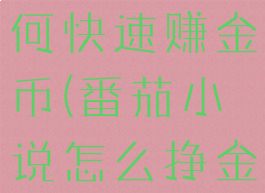 番茄小说如何快速赚金币(番茄小说怎么挣金币)