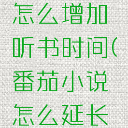 番茄小说怎么增加听书时间(番茄小说怎么延长听书权益)