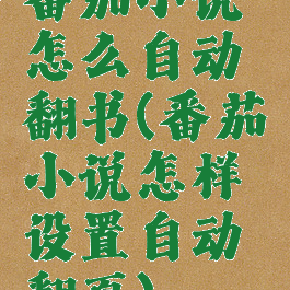 番茄小说怎么自动翻书(番茄小说怎样设置自动翻页)