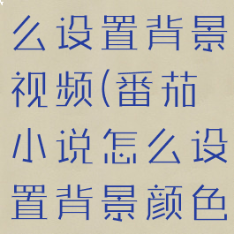 番茄小说怎么设置背景视频(番茄小说怎么设置背景颜色)