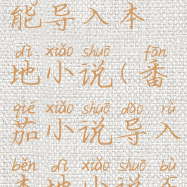 番茄小说能导入本地小说(番茄小说导入本地小说不能看)