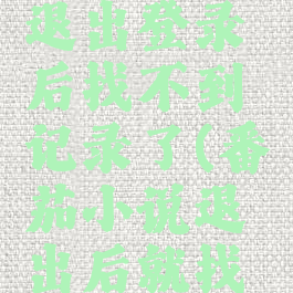 番茄小说退出登录后找不到记录了(番茄小说退出后就找不到了)