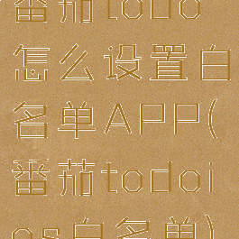 番茄todo怎么设置白名单APP(番茄todoios白名单)