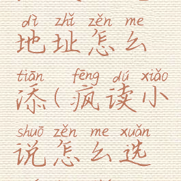 疯读小说地址怎么添(疯读小说怎么选择章节)