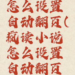 疯读小说怎么设置自动翻页(疯读小说怎么设置自动翻页功能)