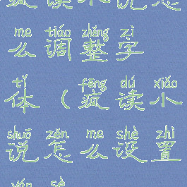 疯读小说怎么调整字体(疯读小说怎么设置颜色)