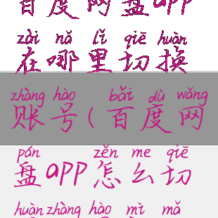 百度网盘app在哪里切换账号(百度网盘app怎么切换账号密码)