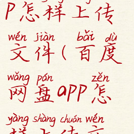 百度网盘app怎样上传文件(百度网盘app怎样上传文件到电脑)