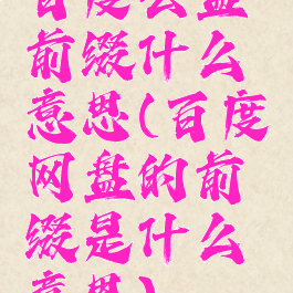 百度云盘前缀什么意思(百度网盘的前缀是什么意思)