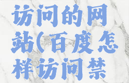 百度怎么打开禁止访问的网站(百度怎样访问禁止访问的网站)