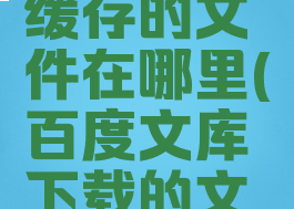 百度文库缓存的文件在哪里(百度文库下载的文件)