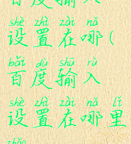 百度输入设置在哪(百度输入设置在哪里找)