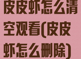 皮皮虾怎么清空观看(皮皮虾怎么删除)