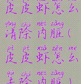 皮皮虾怎么清除内脏(皮皮虾怎么去除内脏)