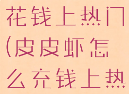 皮皮虾怎么花钱上热门(皮皮虾怎么充钱上热门)