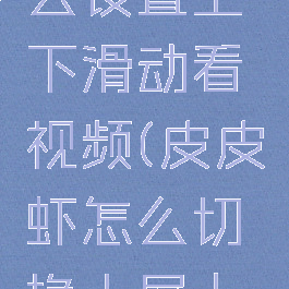 皮皮虾怎么设置上下滑动看视频(皮皮虾怎么切换大屏上下滑动)