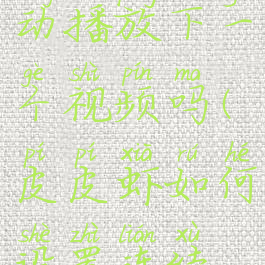 皮皮虾能自动播放下一个视频吗(皮皮虾如何设置连续播放)