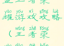 盗王者荣耀游戏攻略(王者荣耀盗窃版)