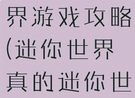 真的迷你世界游戏攻略(迷你世界真的迷你世界游戏)
