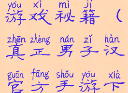 真正男子汉游戏秘籍(真正男子汉官方手游下载)