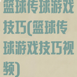 篮球传球游戏技巧(篮球传球游戏技巧视频)