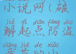 破解起点防盗章节的小说网(破解起点防盗章节的小说网小书亭)