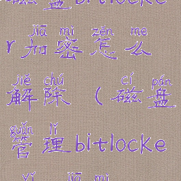 磁盘bitlocker加密怎么解除(磁盘管理bitlocker已加密)