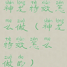 神龙特效怎么做(神龙特效怎么做的)