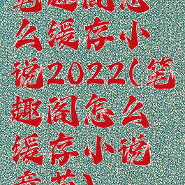 笔趣阁怎么缓存小说2022(笔趣阁怎么缓存小说章节)
