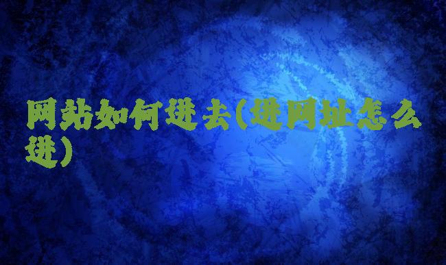 网站如何进去(进网址怎么进)