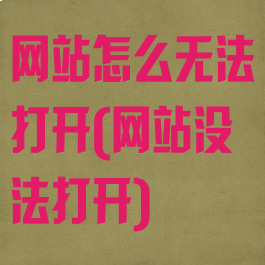 网站怎么无法打开(网站没法打开)
