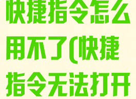 网络连接状态快捷指令怎么用不了(快捷指令无法打开网络)