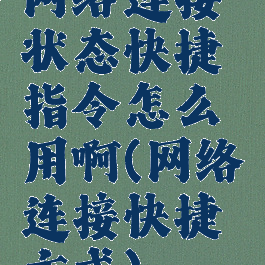 网络连接状态快捷指令怎么用啊(网络连接快捷方式)