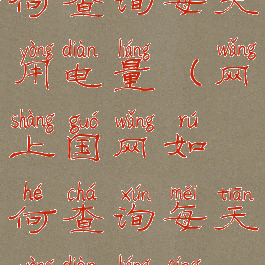 网上国网如何查询每天用电量(网上国网如何查询每天用电量情况)