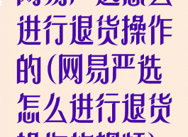 网易严选怎么进行退货操作的(网易严选怎么进行退货操作的视频)