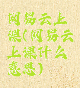 网易云上课(网易云上课什么意思)