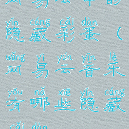 网易云中的隐藏彩蛋(网易云音乐有哪些隐藏彩蛋)