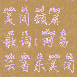 网易云如何关闭锁屏歌词(网易云音乐关闭锁屏歌词)