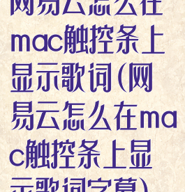 网易云怎么在mac触控条上显示歌词(网易云怎么在mac触控条上显示歌词字幕)
