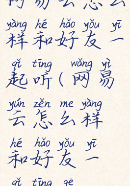 网易云怎么样和好友一起听(网易云怎么样和好友一起听歌)