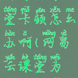 网易云课堂卡顿怎么办啊(网易云课堂为啥那么卡)