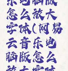 网易云音乐电脑版怎么放大字体(网易云音乐电脑版怎么放大字体显示)