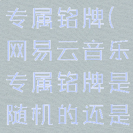 网易云音乐专属铭牌(网易云音乐专属铭牌是随机的还是购买顺序)