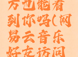 网易云音乐密友对方也能看到你吗(网易云音乐好友访问了会有记录吗)