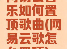 网易云音乐如何置顶歌曲(网易云歌怎么置顶)